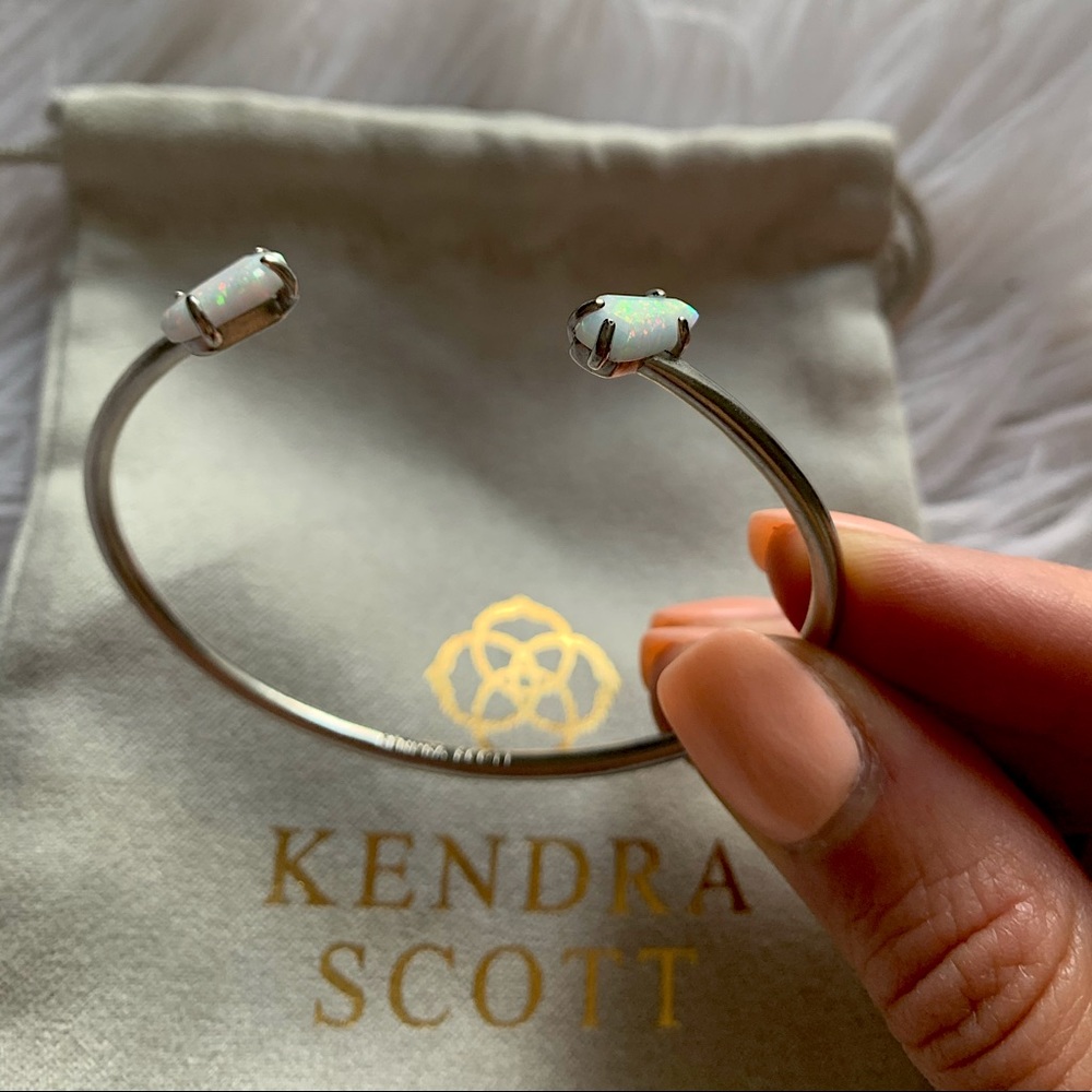 Kendra Scott Jackson Silver Cuff in White Opal